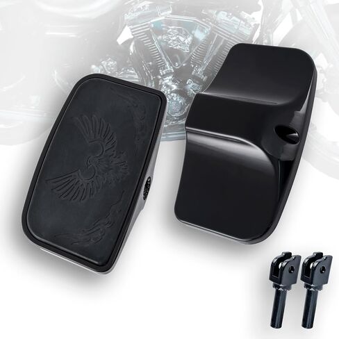Rear Passenger Footpeg Passenger Peg Floorboard Footboard for Harley (18-later Softail, Eagle-Black) in Saudi Arabia