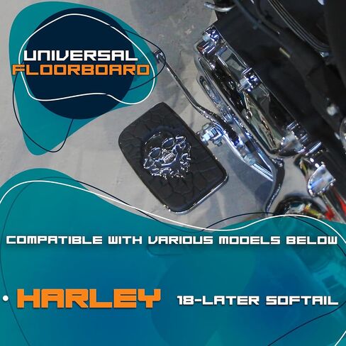 Rear Passenger Footpeg Passenger Peg Floorboard Footboard for Harley (18-later Softail, Eagle-Black) in Saudi Arabia