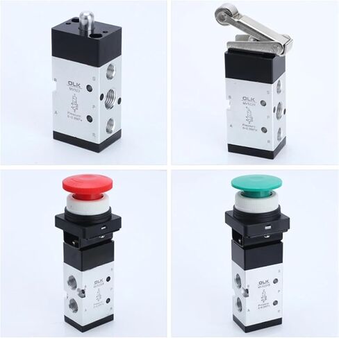1PCS MV322 MV522R/PB/EB/TB Pneumatic Mechanical Valve 2 Position 5 Way Manual Valve Air Switch Control Valve Push Button Momentary(MV322PP) in Saudi Arabia