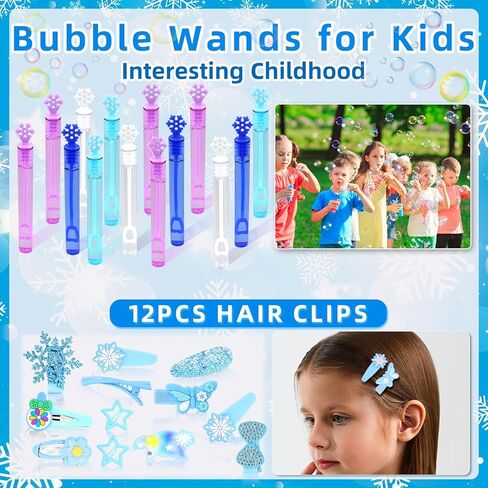 Frozen Party Favors, Snowflake Princess Theme Birthday Supplies Set 170PCS - With Various Party Toys Goodie Bag Stuffers, Piñata Filling Perfect for Winter Party Decorations for Girls in Kuwait