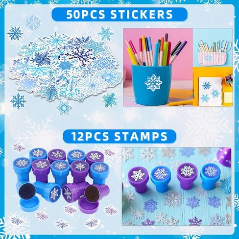 Frozen Party Favors, Snowflake Princess Theme Birthday Supplies Set 170PCS - With Various Party Toys Goodie Bag Stuffers, Piñata Filling Perfect for Winter Party Decorations for Girls in Kuwait