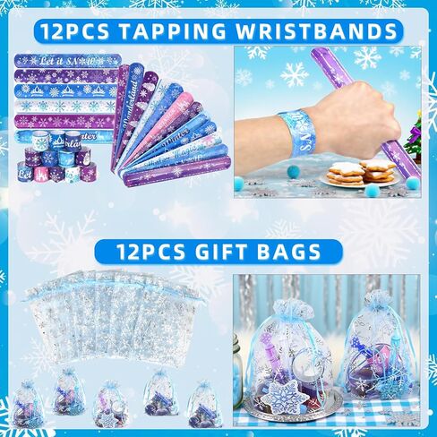 Frozen Party Favors, Snowflake Princess Theme Birthday Supplies Set 170PCS - With Various Party Toys Goodie Bag Stuffers, Piñata Filling Perfect for Winter Party Decorations for Girls in Kuwait