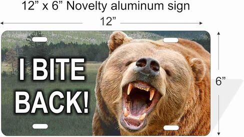 Personalized Grizzly Bear Front Plate, Any Text Customizable Aluminum Vanity car tag in Saudi Arabia