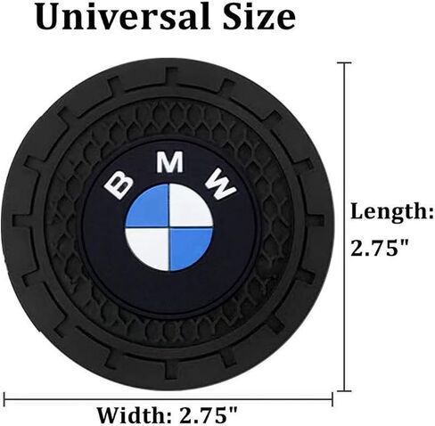 Car Cup Holder Coaster for BMW m Series Universal Non-Slip Cup Holder Insert Coaster Car Interior Accessories,Black 2PCS in Saudi Arabia