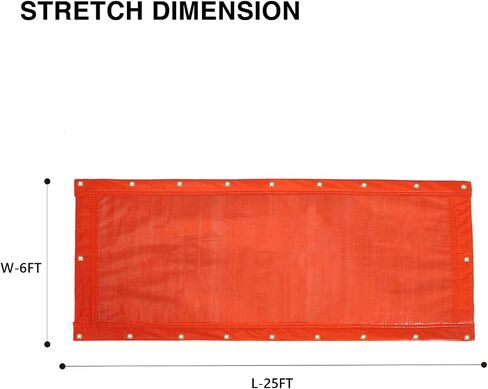Turtle Life Concrete Curing Blanket 12x24 Feet, Multipurpose Waterproof Construction Insulate Heavy Duty Tarps with Ball Bungee Cords, 3.6mm/0.15inch Thickness, Orange, 1-Package in Saudi Arabia