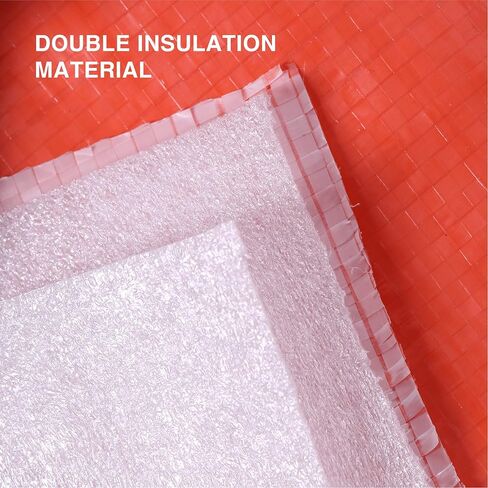 Turtle Life Concrete Curing Blanket 12x24 Feet, Multipurpose Waterproof Construction Insulate Heavy Duty Tarps with Ball Bungee Cords, 3.6mm/0.15inch Thickness, Orange, 1-Package in Saudi Arabia
