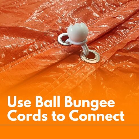 Turtle Life Concrete Curing Blanket 12x24 Feet, Multipurpose Waterproof Construction Insulate Heavy Duty Tarps with Ball Bungee Cords, 3.6mm/0.15inch Thickness, Orange, 1-Package in Saudi Arabia