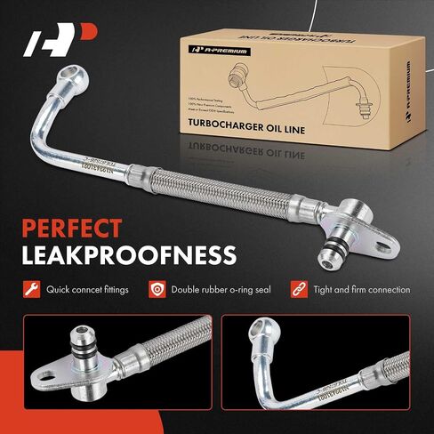 A-Premium Turbocharger Oil Line Compatible with Ford Escape 2013-2016, Fusion 2013-2014, Fiesta 2014-2019, Transit Connect 2014-2016, 1.6L, Turbocharged, Supply in Saudi Arabia