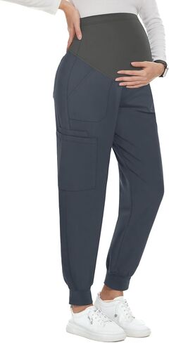 PACBREEZE مستلزمات الحمل النسائية مع 6 جيوب، ملابس العمل للأمومة، سراويل الحمل، S-XXL in Kuwait