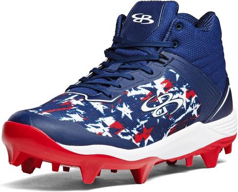 Boombah Viper Men's USA Shooting Stars Molded Cleat Mid - Multiple Color Options - Multiple Sizes in Saudi Arabia