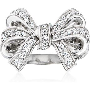 Ross-Simons 0.50 ct. t.w. White Topaz Bow Ring in Sterling Silver in Saudi Arabia