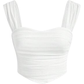 SOLY HUX Girl's Summer Ruched Sleeveless Crop Tops Sweetheart Neck Cute Tank Shirts in Saudi Arabia