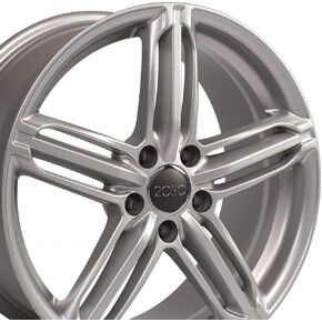 OE Wheels AU12 18 Inch Rim Fits RS6 Style 5x112 18x8 Gloss Silver - Hollander 58840 (1) in Saudi Arabia
