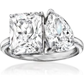 Ross-Simons 5.70 ct. t.w. CZ Toi Et Moi Ring in Sterling Silver in Saudi Arabia