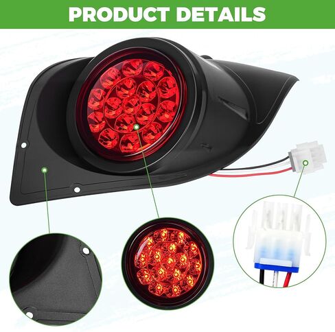 10L0L مصباح خلفي لعربة الجولف لـ Yamaha G29 Drive 2007-2016، مجموعة الإضاءة الخلفية لعربة الجولف، سائق مجموعة الإضاءة المتوافقة 12 فولت واستبدال جانب الركاب، موصل 3Pin متضمن in Saudi Arabia