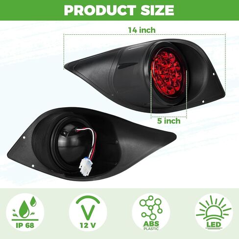 10L0L مصباح خلفي لعربة الجولف لـ Yamaha G29 Drive 2007-2016، مجموعة الإضاءة الخلفية لعربة الجولف، سائق مجموعة الإضاءة المتوافقة 12 فولت واستبدال جانب الركاب، موصل 3Pin متضمن in Saudi Arabia