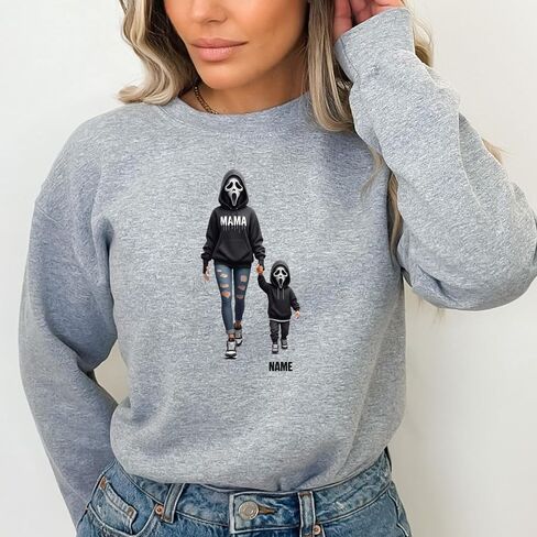 Horror Halloween Character MAMA Family Sweatshirt, Halloween Killer Mama Sweatshirt, Personalized Halloween Horror Mama Hoodie, Tee, V Neck in Saudi Arabia