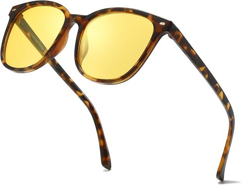 HASFOX Night Vision Driving Glasses for Men Women Anti Glare Polarized Night Time Glasses Yellow Lens UV Protection H1851 in Kuwait