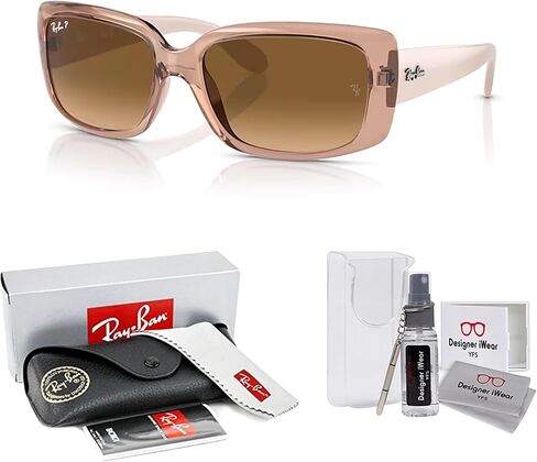 Ray-Ban RB4389 Square Sunglasses for Women +BUNDLE with ACCESSORY EYEWEAR KIT in Saudi Arabia