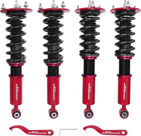 maxpeedingrods Coilovers لسيارة Lexus LS400 XF10 1990-1994، لسيارة Toyota Celsior 1990-1994، طقم تعليق Coilovers قابل للتعديل بـ 24 مستوى، دعامات امتصاص الصدمات قابلة للتعديل للارتفاع، طقم خفض، أحمر in Saudi Arabia