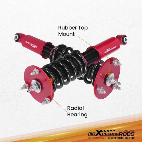 maxpeedingrods Coilovers لسيارة Lexus LS400 XF10 1990-1994، لسيارة Toyota Celsior 1990-1994، طقم تعليق Coilovers قابل للتعديل بـ 24 مستوى، دعامات امتصاص الصدمات قابلة للتعديل للارتفاع، طقم خفض، أحمر in Saudi Arabia