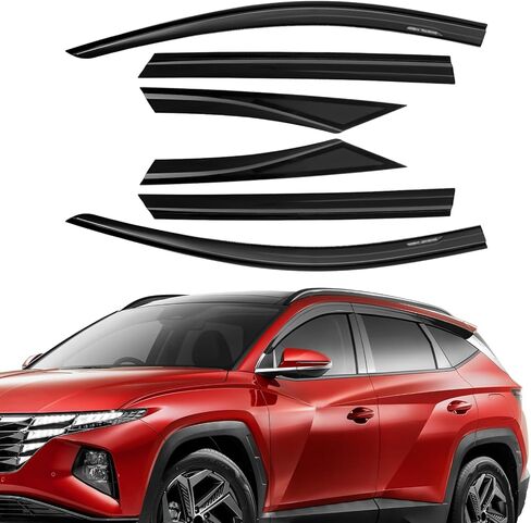 Rain Guards Fit for Honda Civic Sedan LX Sport Touring EX-L 2016 2017 2018 2019 2020 2021, Durable Tape-on Civic Side Window Visors, Window Deflectors, Vent Visor Deflector, Rain Visors, 6 pcs in Kuwait