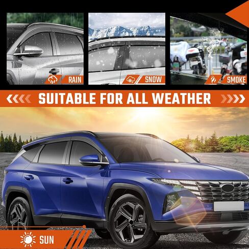 Rain Guards Fit for Honda Civic Sedan LX Sport Touring EX-L 2016 2017 2018 2019 2020 2021, Durable Tape-on Civic Side Window Visors, Window Deflectors, Vent Visor Deflector, Rain Visors, 6 pcs in Kuwait