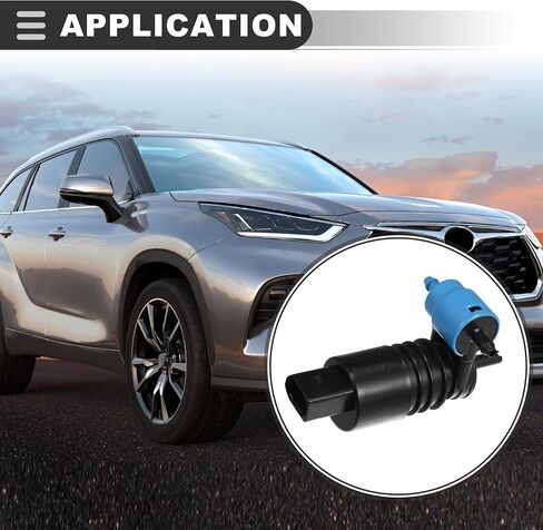 Motoforti Windshield Washer Motor Pump, for Chevrolet Sonic 2012-2019, Plastic, Black in Saudi Arabia