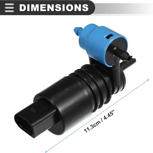 Motoforti Windshield Washer Motor Pump, for Chevrolet Sonic 2012-2019, Plastic, Black in Saudi Arabia