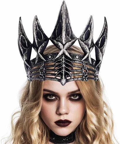 BARTOSI Gothic Crown Headband Evil Queen Headpiece Halloween Costume Hair Accessories for Women and Men in Kuwait