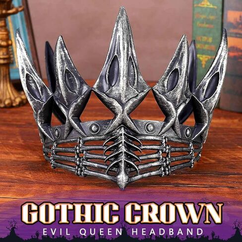 BARTOSI Gothic Crown Headband Evil Queen Headpiece Halloween Costume Hair Accessories for Women and Men in Kuwait