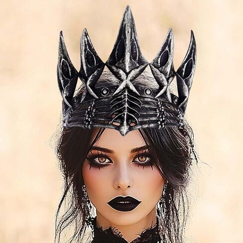BARTOSI Gothic Crown Headband Evil Queen Headpiece Halloween Costume Hair Accessories for Women and Men in Kuwait