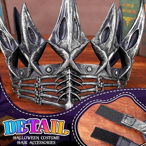 BARTOSI Gothic Crown Headband Evil Queen Headpiece Halloween Costume Hair Accessories for Women and Men in Kuwait