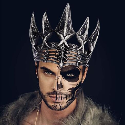 BARTOSI Gothic Crown Headband Evil Queen Headpiece Halloween Costume Hair Accessories for Women and Men in Kuwait