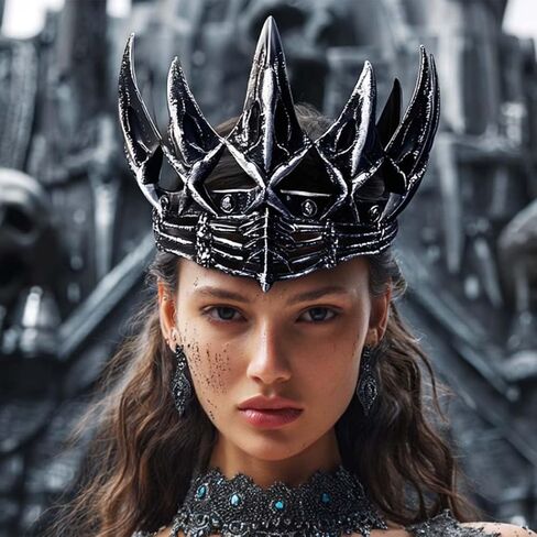 BARTOSI Gothic Crown Headband Evil Queen Headpiece Halloween Costume Hair Accessories for Women and Men in Kuwait