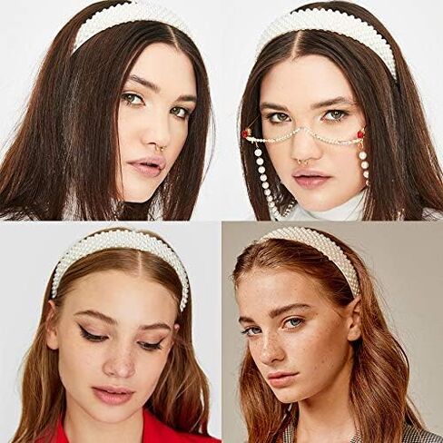 Elegant Pearl Headband for Women Hair Accessories Hairbands Fashion Girls Hair Hoop Band Ornament Bride Wedding Headwear(2) in Saudi Arabia