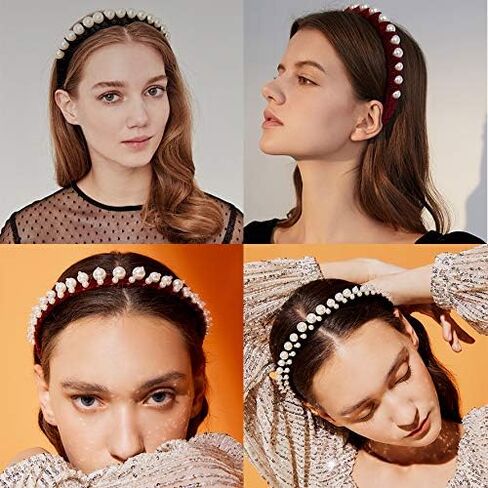 Elegant Pearl Headband for Women Hair Accessories Hairbands Fashion Girls Hair Hoop Band Ornament Bride Wedding Headwear(2) in Saudi Arabia