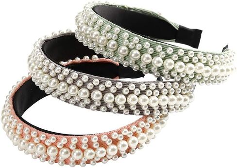 Elegant Pearl Headband for Women Hair Accessories Hairbands Fashion Girls Hair Hoop Band Ornament Bride Wedding Headwear(2) in Saudi Arabia