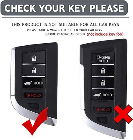 لأنظمة الدخول بدون مفتاح Acura Key Fob Shell مناسبة لـ 2022 2023 2024 Acura MDX RDX 4 أزرار حافظة مفاتيح ذكية (أسود-وردي) in Kuwait