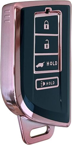 لأنظمة الدخول بدون مفتاح Acura Key Fob Shell مناسبة لـ 2022 2023 2024 Acura MDX RDX 4 أزرار حافظة مفاتيح ذكية (أسود-وردي) in Kuwait