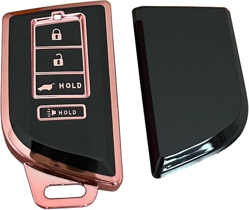 لأنظمة الدخول بدون مفتاح Acura Key Fob Shell مناسبة لـ 2022 2023 2024 Acura MDX RDX 4 أزرار حافظة مفاتيح ذكية (أسود-وردي) in Kuwait