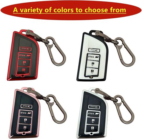 لأنظمة الدخول بدون مفتاح Acura Key Fob Shell مناسبة لـ 2022 2023 2024 Acura MDX RDX 4 أزرار حافظة مفاتيح ذكية (أسود-وردي) in Kuwait