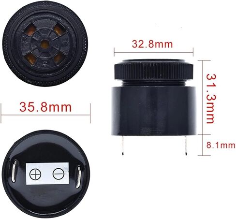 QSI-3610 80dB Active piezoelectric Buzzer 12V 24V Alarm Buzzer 36X32mm Waterproofing in Kuwait