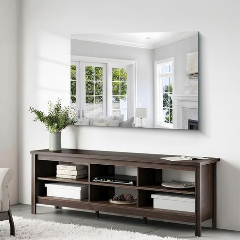36x48 Inch Frameless Mirror, Frameless Bathroom Mirror for Over Sink, Large Rectangle Mirror for Wall, Upgraded Shatterproof Wall Mount Vanity Mirror for Bedroom, Living Room, Entryway in Saudi Arabia
