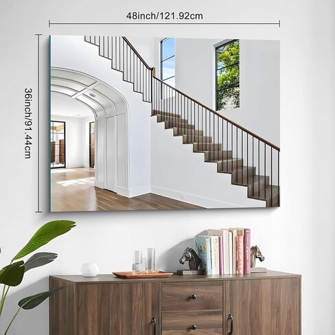 36x48 Inch Frameless Mirror, Frameless Bathroom Mirror for Over Sink, Large Rectangle Mirror for Wall, Upgraded Shatterproof Wall Mount Vanity Mirror for Bedroom, Living Room, Entryway in Saudi Arabia