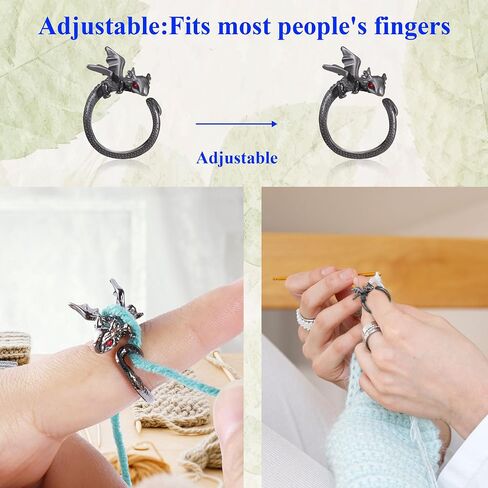 9Pcs Portable Crochet Tension Rings 30Pcs Stitch Markers 6Pcs Large Eye Plastic Sewing Needles with Storage Box,Adjustable Open Crochet Ring for Finger Open Knitting Loops for Sewing Crafts(45 Pack) in Kuwait