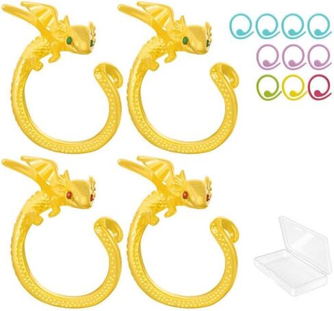 9Pcs Portable Crochet Tension Rings 30Pcs Stitch Markers 6Pcs Large Eye Plastic Sewing Needles with Storage Box,Adjustable Open Crochet Ring for Finger Open Knitting Loops for Sewing Crafts(45 Pack) in Kuwait