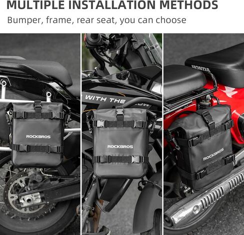ROCKBROS دراجة نارية الوفير حقيبة 5-7L مقاوم للماء دراجة نارية الذيل حقيبة موتو السرج حقيبة مع حزام الكتف دراجة نارية أكياس الجافة حقيبة الأمتعة in Kuwait