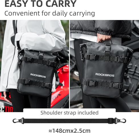 ROCKBROS دراجة نارية الوفير حقيبة 5-7L مقاوم للماء دراجة نارية الذيل حقيبة موتو السرج حقيبة مع حزام الكتف دراجة نارية أكياس الجافة حقيبة الأمتعة in Kuwait