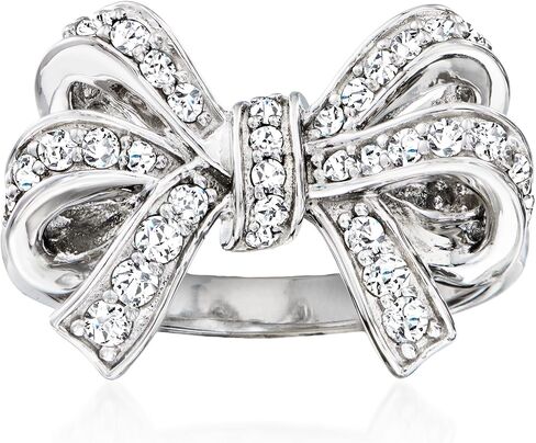 Ross-Simons 0.50 ct. t.w. White Topaz Bow Ring in Sterling Silver in Saudi Arabia